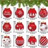 12/24/36pcs Christmas Tree Balls Ornament Red Wood Balls Christmas Tree Hanging Decor Navidad New Year Xmas Tree Ornament