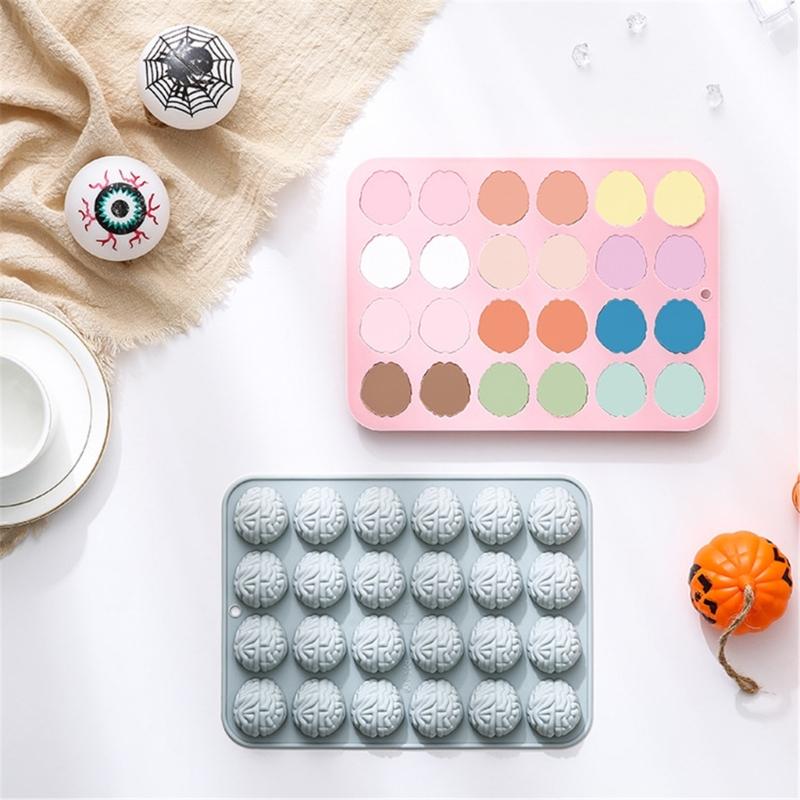 24Cavity Brains Shaped Silicone Molds Fondants Molds Pastries Bakings Decorating Tool Soap Molds Cake DIY Supplies