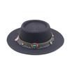 Summer Straw Jazz Hat Outdoor Seaside Beach Sunscreen Sunshade Sun Cap Flat Brim Classic Travel Panama