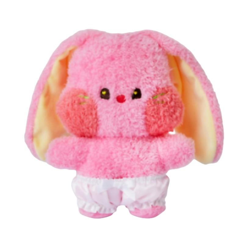 Njs Минджи Даниэль Хэрин Плюшевая игрушка Кролик Супермягкий Короткий Плюш 17см Высота Настраиваемый Дизайн розовый