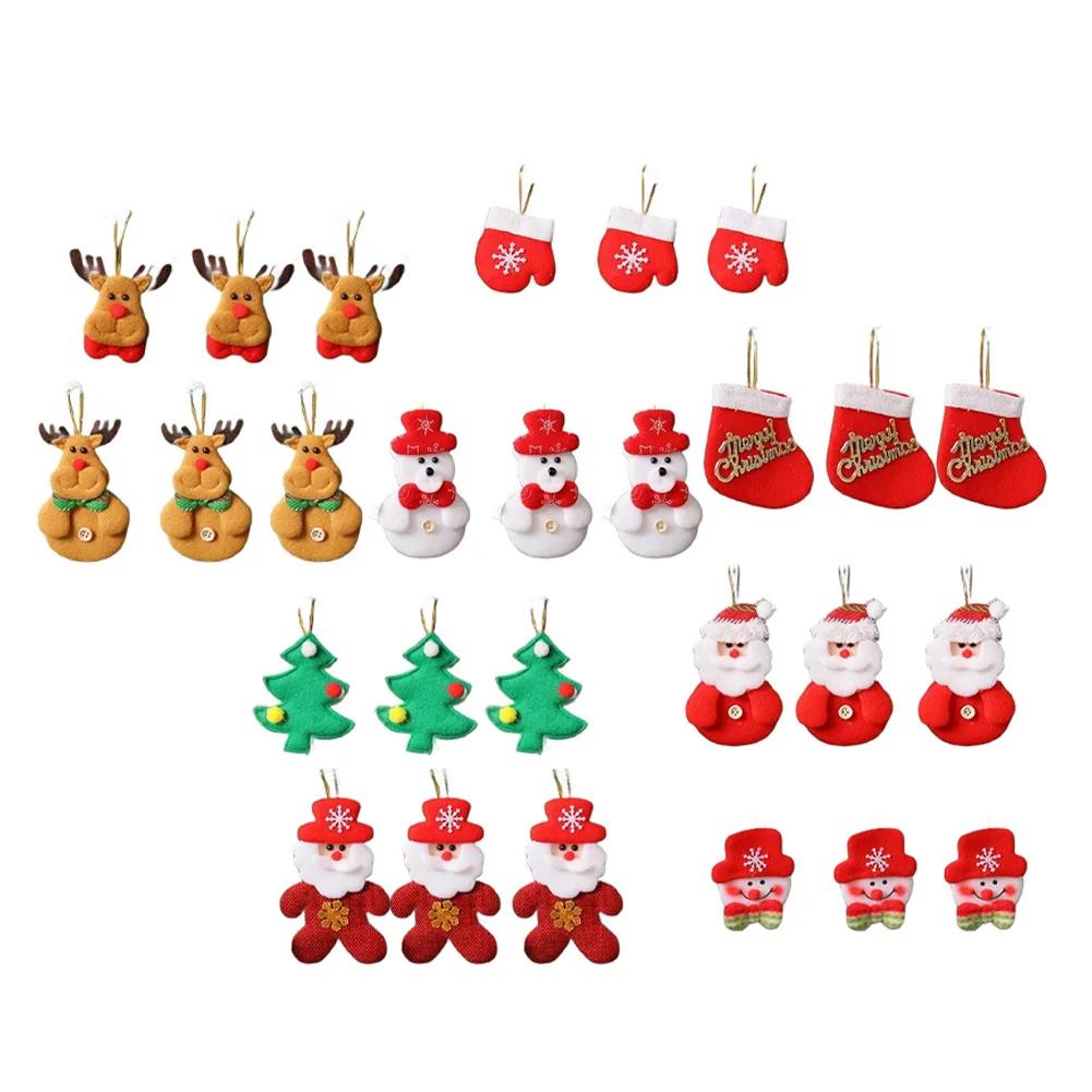 Felt Ornaments Christmas Tree Decoration Convenient Hanging Reindeer Pendant Santa Claus Design Christmas Tree Hanging