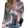 Autumn Lovely Fox Sweatshirts Animal Print Women Casual Streetwear O-Neck Pullovers Harajuku Tops Clothing