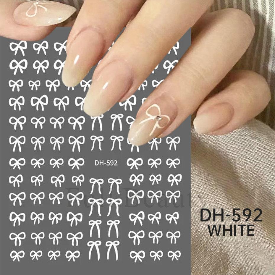 Nail Art Sticker, New Year'S Red Laser Red French Bow Atmosphere Adhesive 3D Nail Sticker