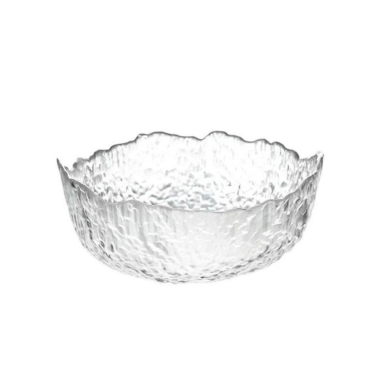 

Японская стеклянная миска с кованым золотым ободком: Жаростойкий, Прозрачный, Неправильной формы для фруктового салата или лапши Large