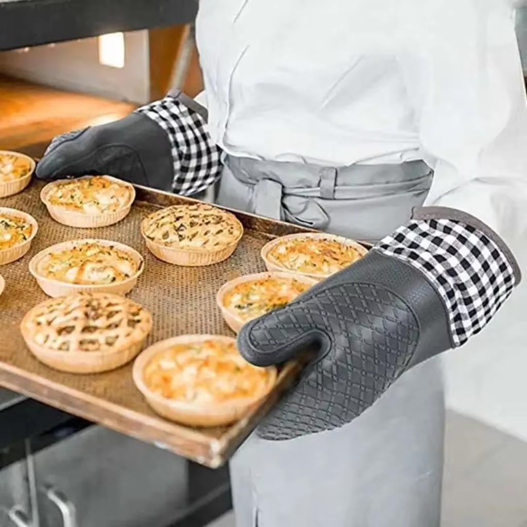 Guanto Isolato in Silicone, Antiscivolo, Allungato, Ispessito, Dispositivo da Cucina Resistente alle Alte Temperature Anti Scottatura