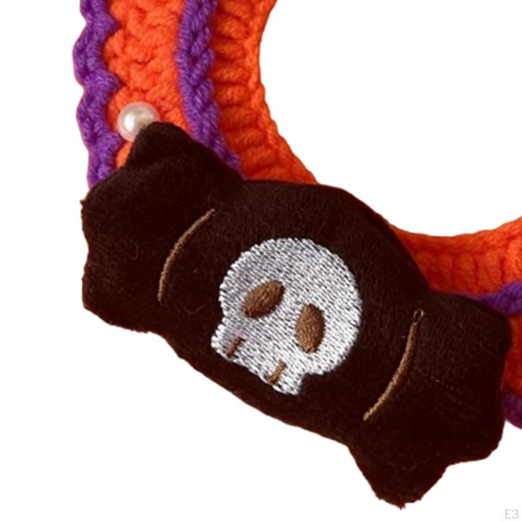 Halloween Cat Collar Dog Collar,Comfortable for Dogs Cats,Soft,Cute,Hand Woven Knitted Party