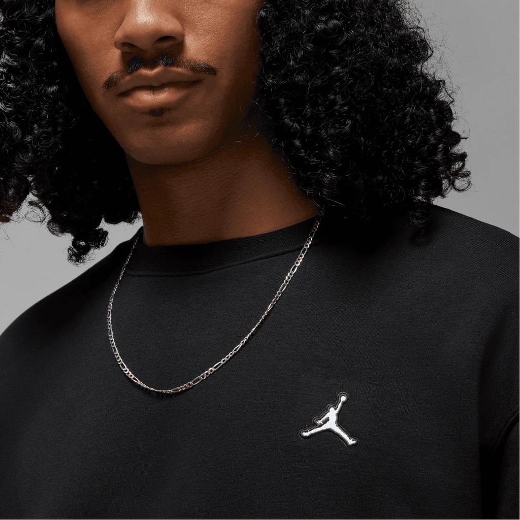Jordan Essentials Fleece Crew Pullover Sweatshirt Black Men Streetwear DQ7520-010