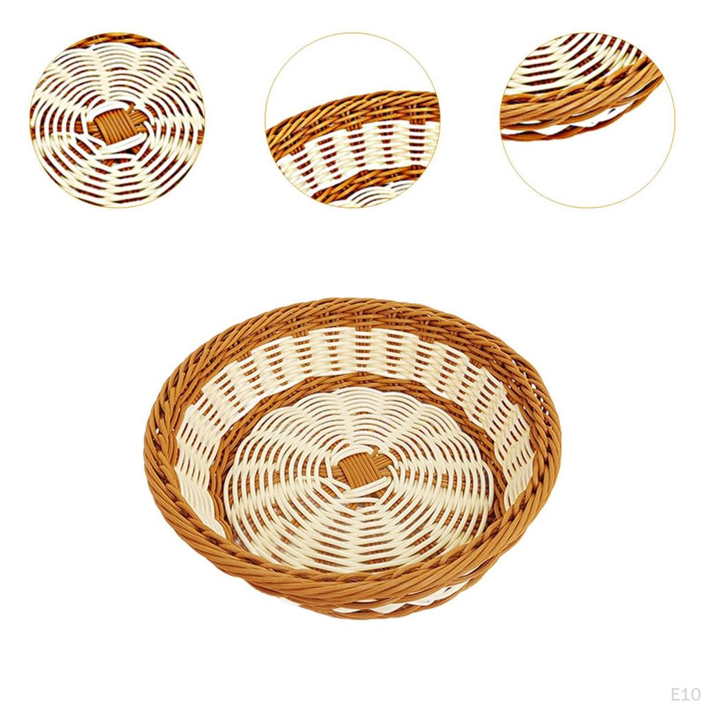 Food Serving Basket Imitation Rattan ,Tabletop Bread Picnic ,Woven Storage
