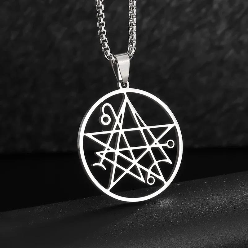 Stainless Steel Jewish Hebrew Tetragrammaton Wicca Pentagram Pendant Necklace Israeli Religious Amulet Jewelry