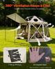 Tenda Gazebo Pop-up com Tela, 3,6x3,6 m, Tenda de Dossel de Acampamento Esférica de 13 Lados com Teto Removível e Bolsa de Transporte, Montagem Rápida e à Prova de Mosquitos, Casa de Tela Sol