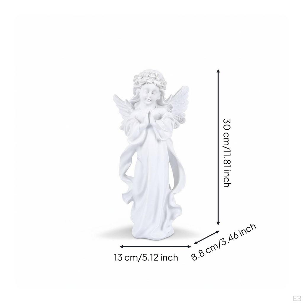 White Angel Figurine Tabletop Sculpture Small Decor Spiritual for Table