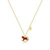 Gold-Plated Zodiac Necklace: 2026 Year of the Horse Red Pendant Clavicle Chain