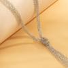 Temperament metal style multi-layer necklace personalized long knotted cross chain fringed necklace women's jewelry
