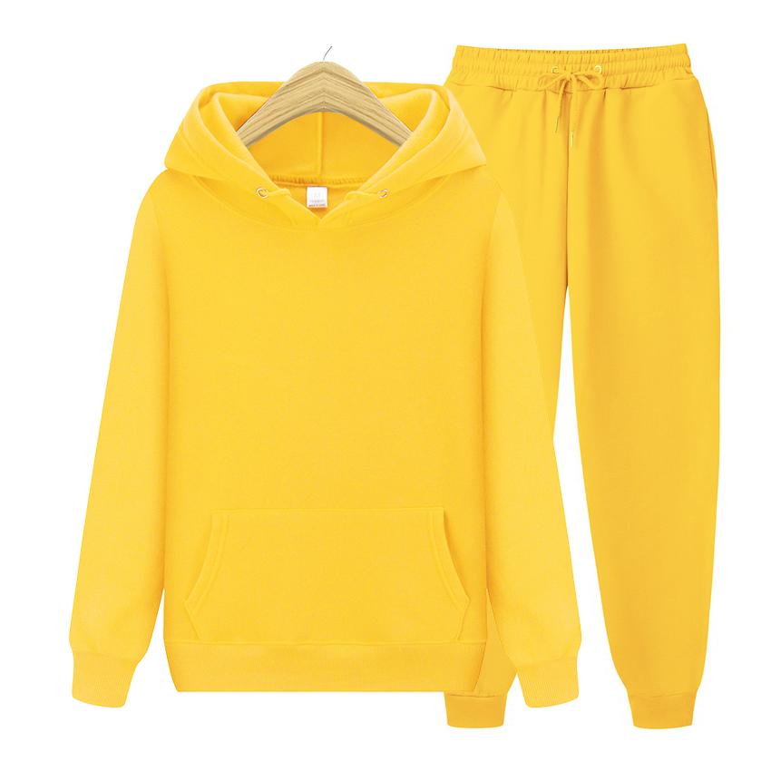 Men's Ladies Casual Wear Suit Sportswear Suit Solid Color Pullover + Pants Suit Autumn and Winter Fashion Suit