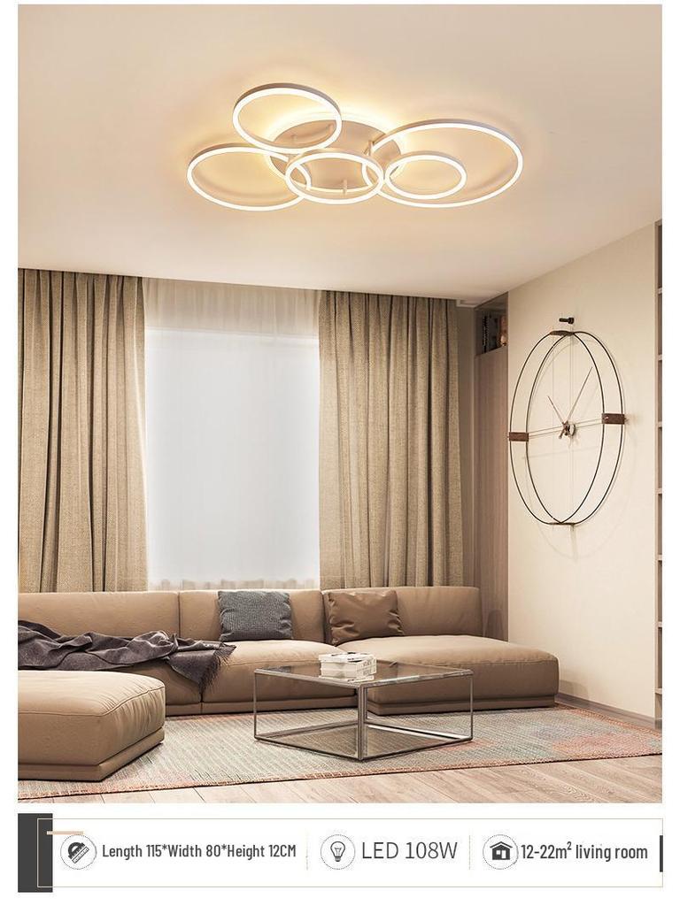 Nordic Modern LED Ceiling Lamp - Creative Round Design for Living Room, Study, Bedroom