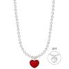 Eenie Beenie Dual Heart Red Pearl Bold Necklace