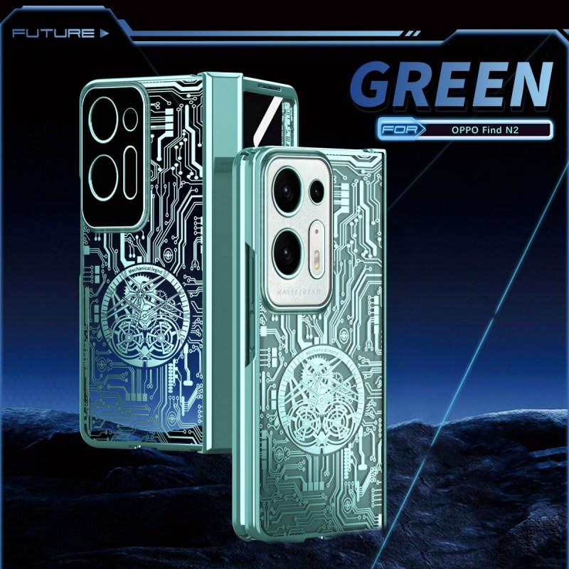 Magnetic Snap-on Case OPPO Find N2 Foldable Phone Electroplated PC Shell With Shockproof Full Coverage