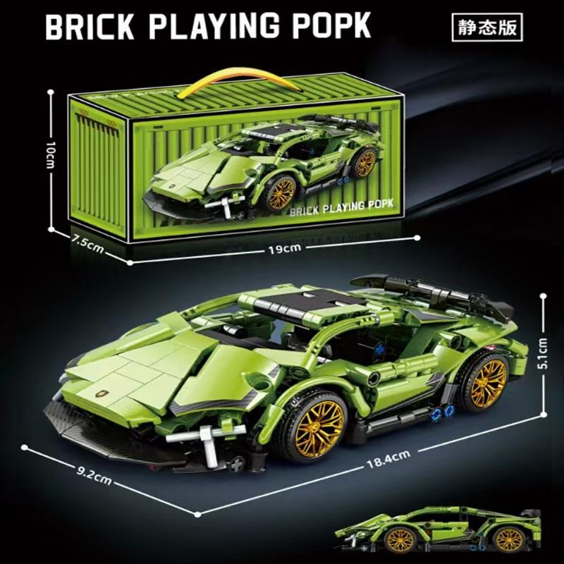 

Hot Technical Building Blocks Car Racing Sport Speed Vehicle Model City Mechanical Super Bricks Puzzle Toys Adult Gift зелений