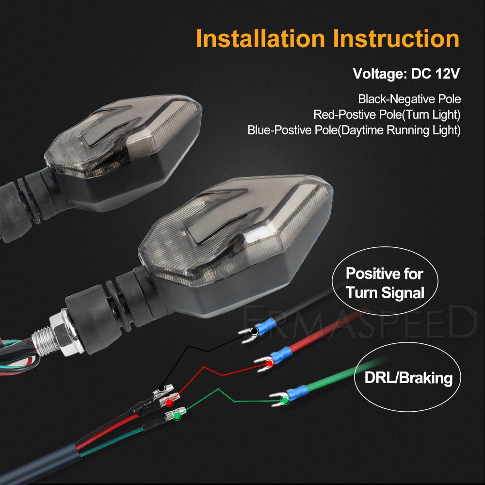 Amber Arrow Sequential Led Turn Signal Motorcycle Indicators 21 Led Turn Signals Blinker DRL Daytime Running Lights