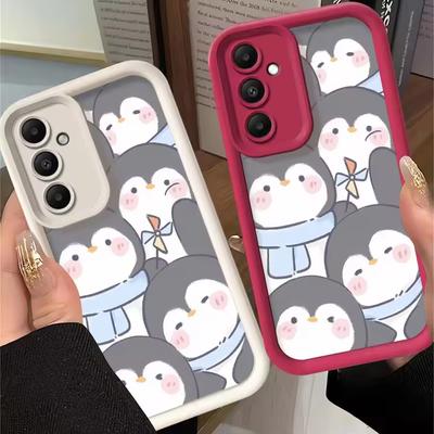 Cartoon Cute Penguin For Samsung Galaxy Case S24 S23 S22 S21 Ultra Plus Fe A55 A54 A53 A52 A35 A25 A15 A14 5G Phone Y2k Cover