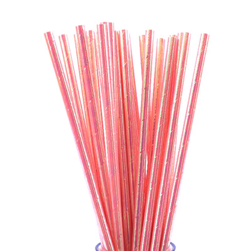 25 buc Paie de Băut de Unică Folosință din Hârtie Colorată, Folie Aurie/Argintie Curcubeu, Decor de Crăciun, Nuntă, Zi de Naștere, Articole de Petrecere