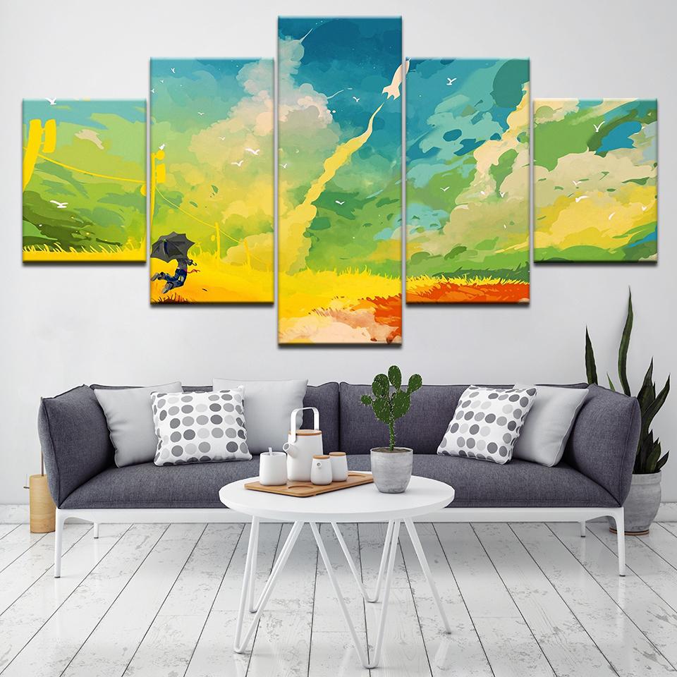 

Blue Green Yellow Red color 5 Piece Wallpapers Art Canvas Print modern Poster Modular art painting for Living Room Home Decor 20x35 20x45 20x55cm