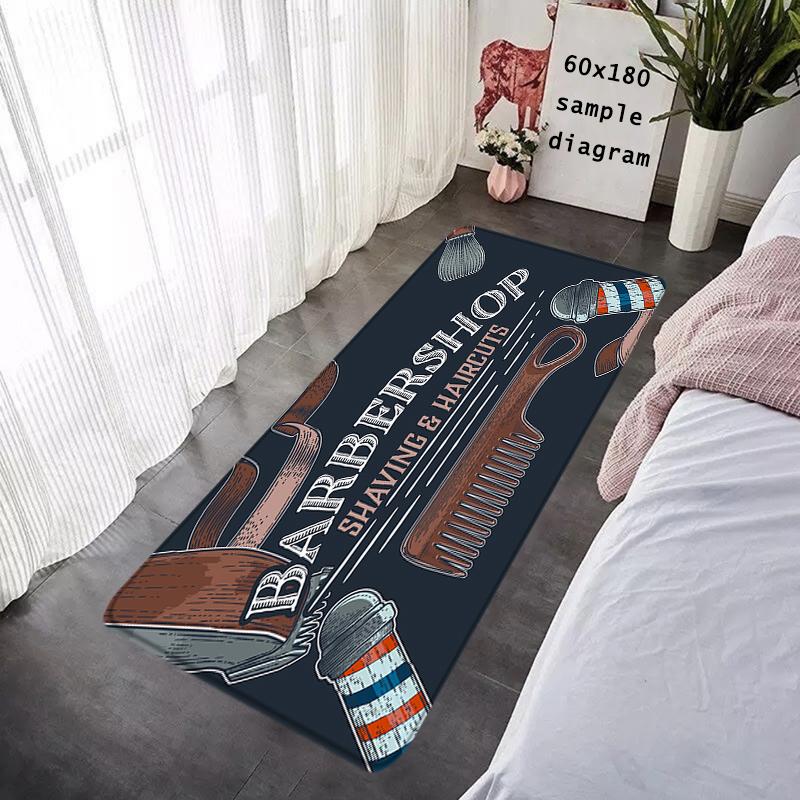 Doormat Flannel Barber Shop Salon Floor Mat Indoor Foot Rug Bedside Mats Kitchen Corridor Absorbent Carpet Ideal Balcony Decor
