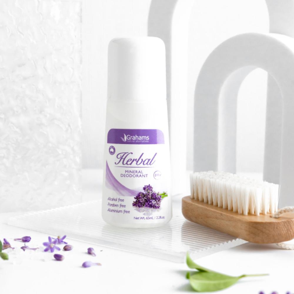 Grahams Natural Mineral Deodorant Herb Roll On 65ml Natural 100  Choose 1 hubs