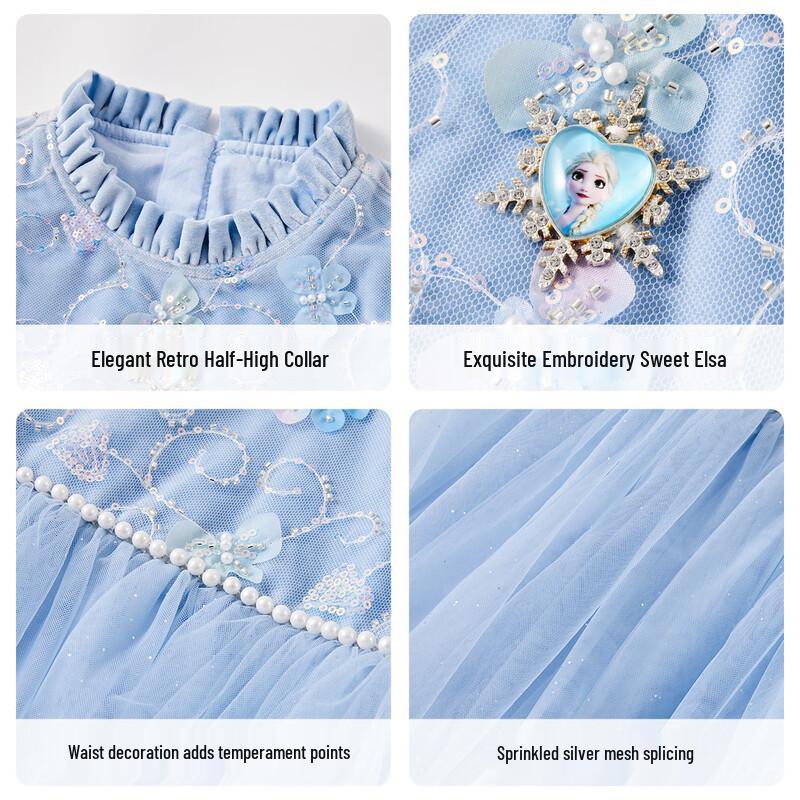 Disney Frozen Elsa Girls' Fake Two-Piece Princess Dress
