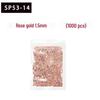 1000-Pack Gold & Silver Flat-Bottomed Steel Beads: Japanese Mini DIY Nail Art Rivets