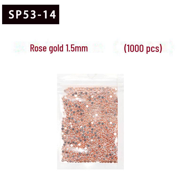 1000-Pack Gold & Silver Flat-Bottomed Steel Beads: Japanese Mini DIY Nail Art Rivets