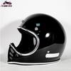 Vintage Japanese Style Full Face Motorcycle Helmet Fiberglass Cruiser Scooter Adult