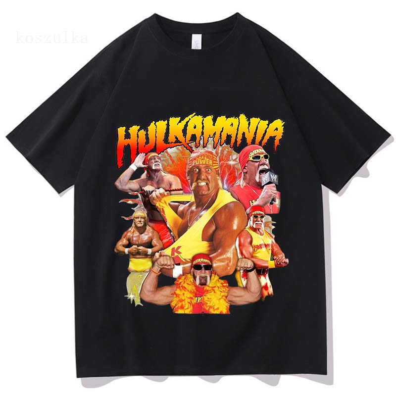 

Классические футболки с принтом RIP Халка Хогана Мужская и женская мода Хлопок Эстетика Короткий рукав Хип-хоп Топы Одежда Уличная одежда Футболки M