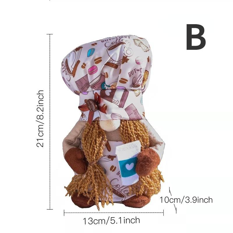 New Creative Cute Kitchen Chef Plush Doll Home Decor Rag Doll with Farmhouse Tiered Shelf Tray Decoration