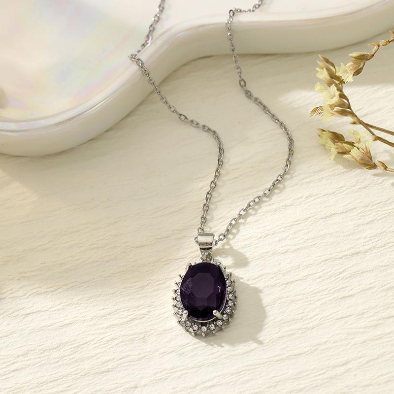 Explosive Oval Zircon Diamond Super Flash Necklace Light Luxury Premium Sense Necklace