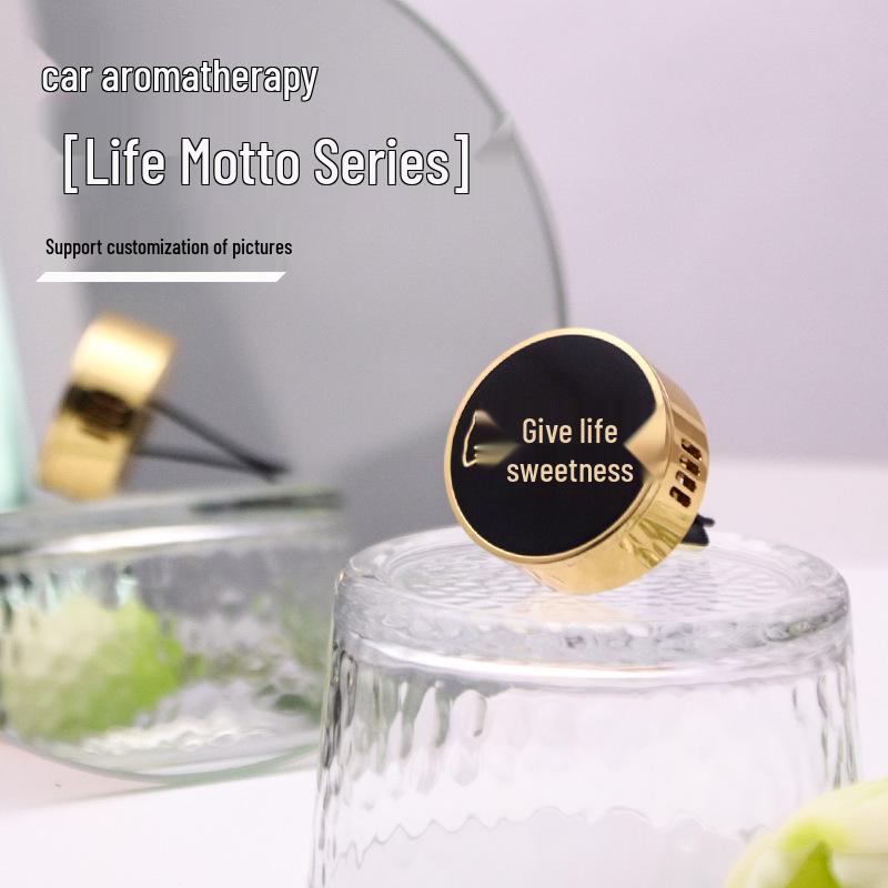 High-End Zinc Alloy Car Vent Aromatherapy Perfume - Life Motto Series