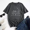 Letters Cotton T-Shirt Short Sleeve Round Neck Women 2d Print Tops