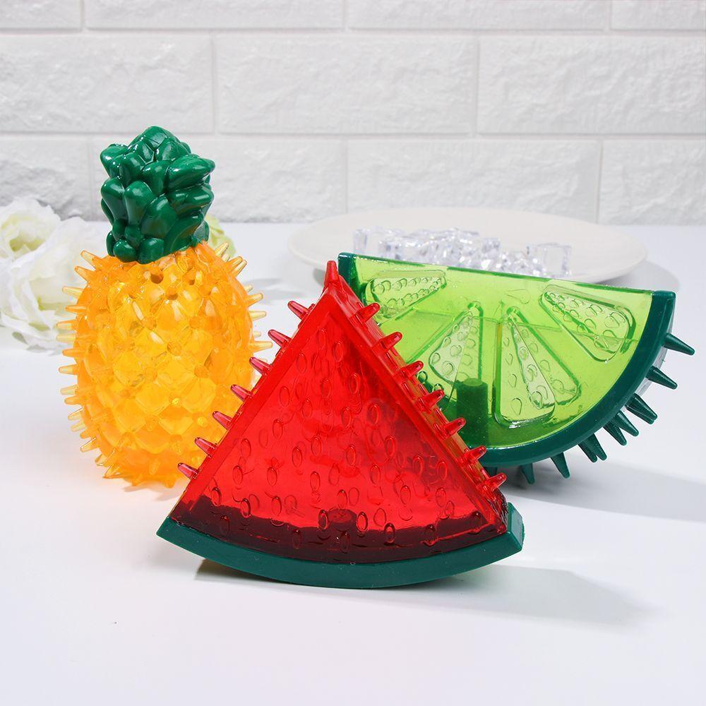Reusable Pet Cooling Chew Toy for Dogs Cats Teething Relief Summer Ice Frozen Fruit Shape Durable Watermelon Pineapple Lemon