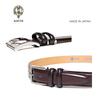 [KIETH] Men's Business Belt, Cordovan-style Cowhide Leather, Wine Color, 30mm Width, Adjustable Size, Made In Japan, KE21327-69