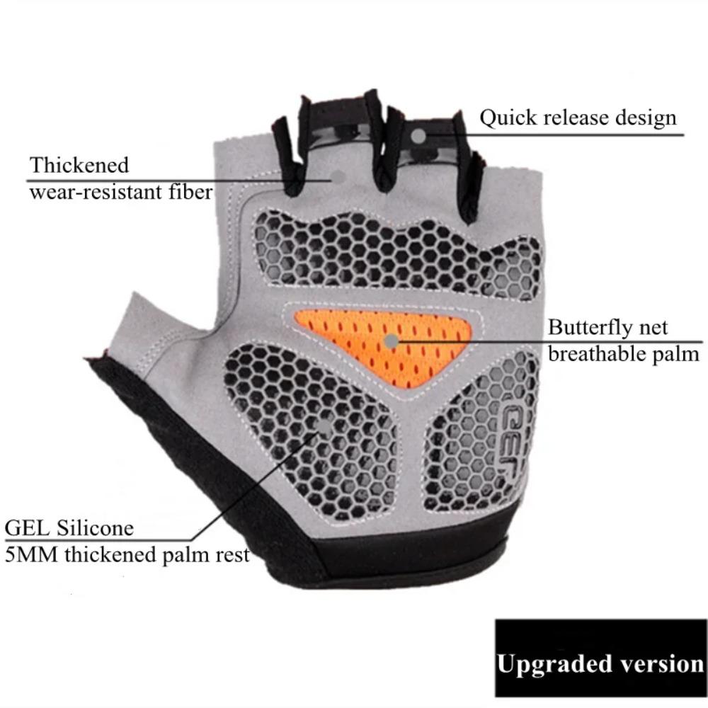 Cycling Motorcycle Gloves for Men Women Breathable Anti-slip Fitness Gym Gloves MTB Bicycle Gloves Summer Sport Fingerless Glove