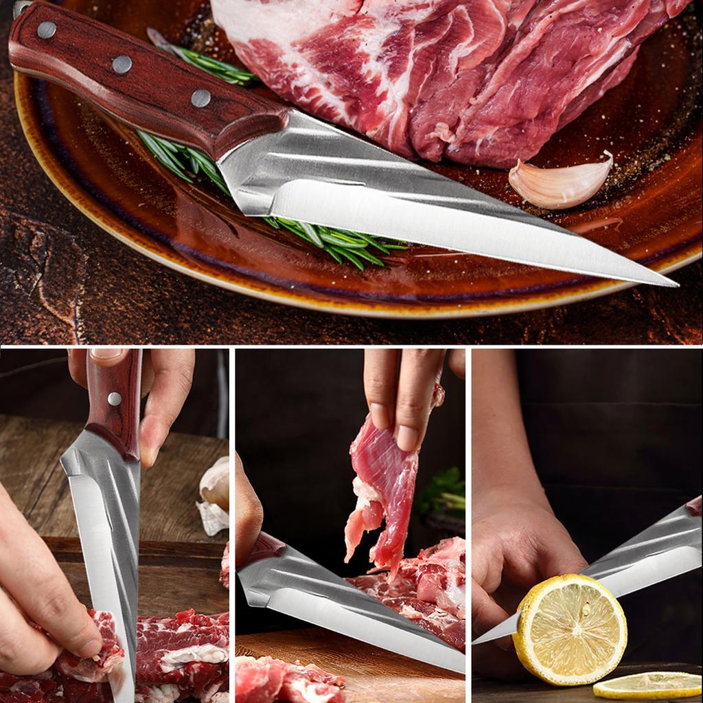 5 inch Boning Knife Kitchen Fishing Fillet Knives Butcher Cleaver 5Cr15Mov Stainless Steel Forged Knife With Holster