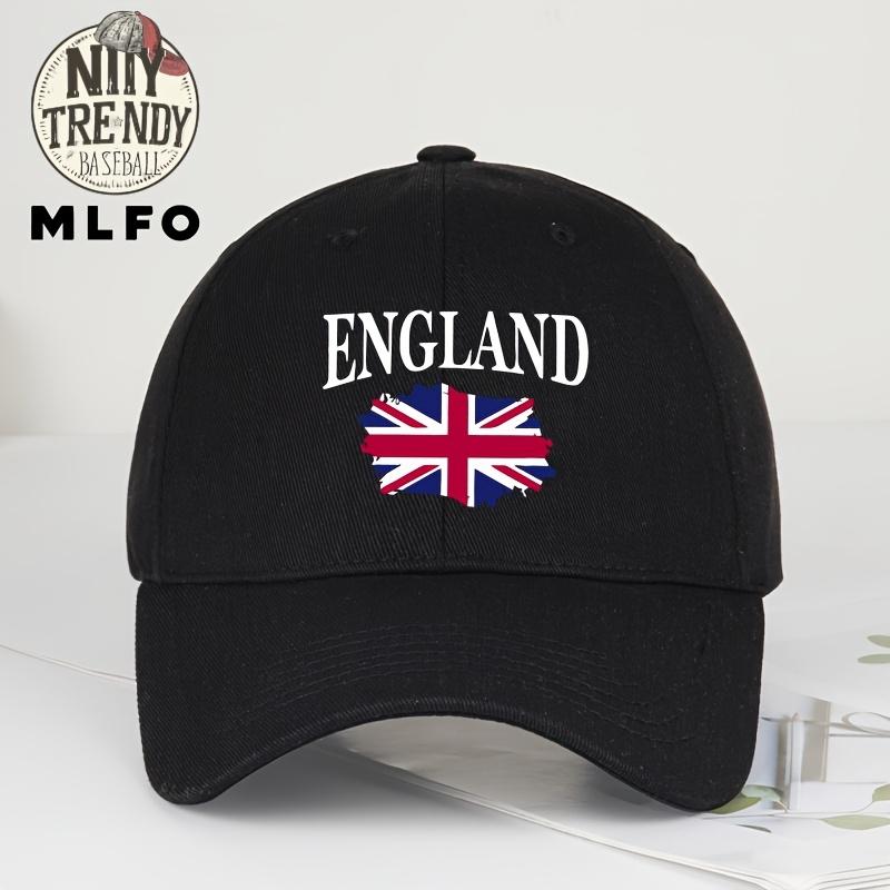 Lightweight Adjustable Baseball Cap with ENGLAND Print Classic Comfortable SoftTop Cap Featuring a National Flag Design Bre