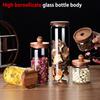 Glasbehälter mit Holzdeckel, luftdicht, für Teeblüten, Süßigkeiten und Kaffee, Küchenaufbewahrungsglas
