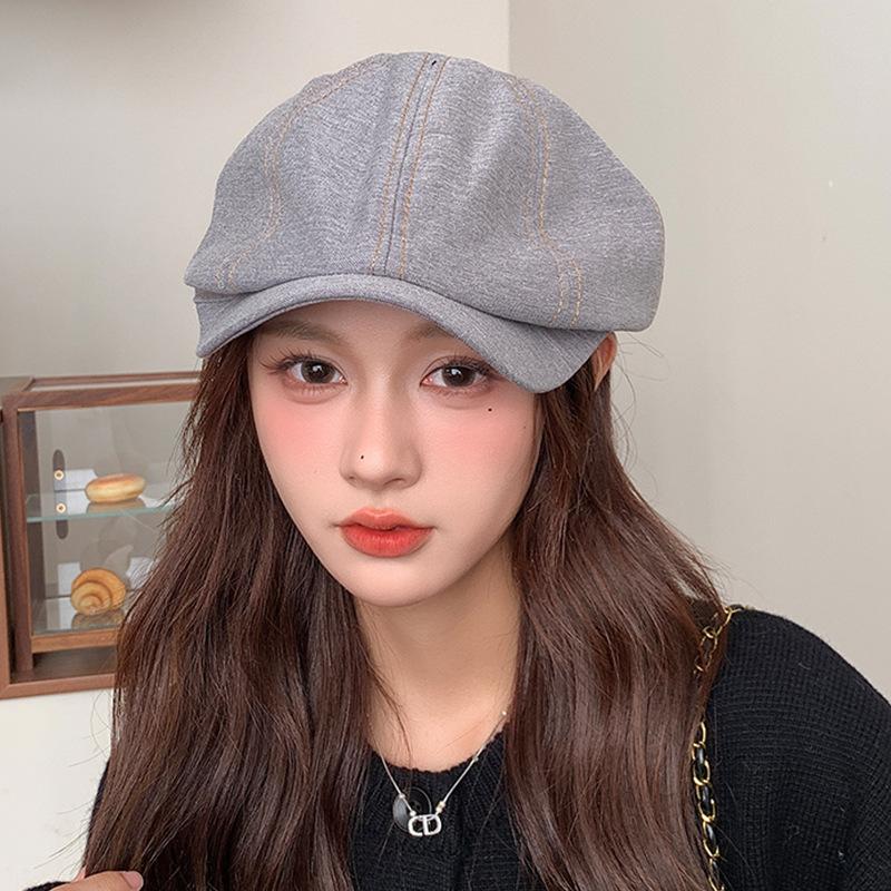 Japanese Wind Forward Hat Children'S Summer Big Head Circumference Versatile Newsboy Hat British Style Painter Hat Duck Tongue Beret