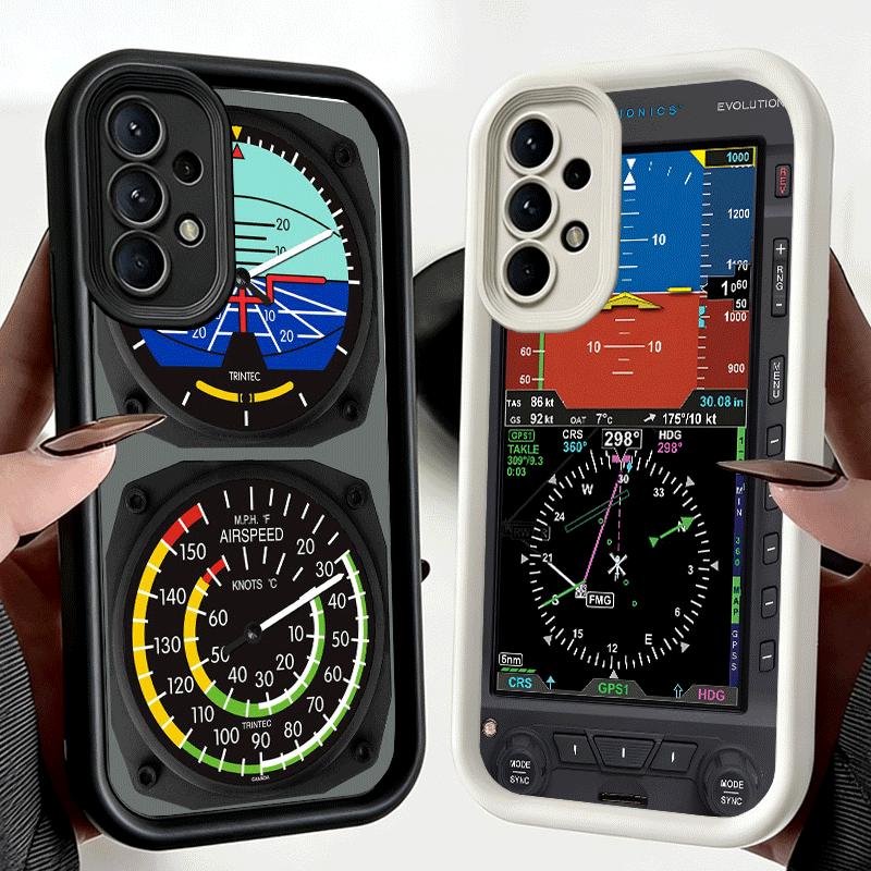 Phone Case for Samsung Galaxy A17 A16 A15 A14 A13 Aircraft Instrument Cockpit Radar A56 A36 A26 A55 A35 A25 A54 A34 A24 A53 A33
