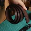 4.5Mm Thickened] Polished First Layer Cowhide Belt Strip Buckle-Free Handmade Belt Vegetable Tanned Men'S Belt Diy