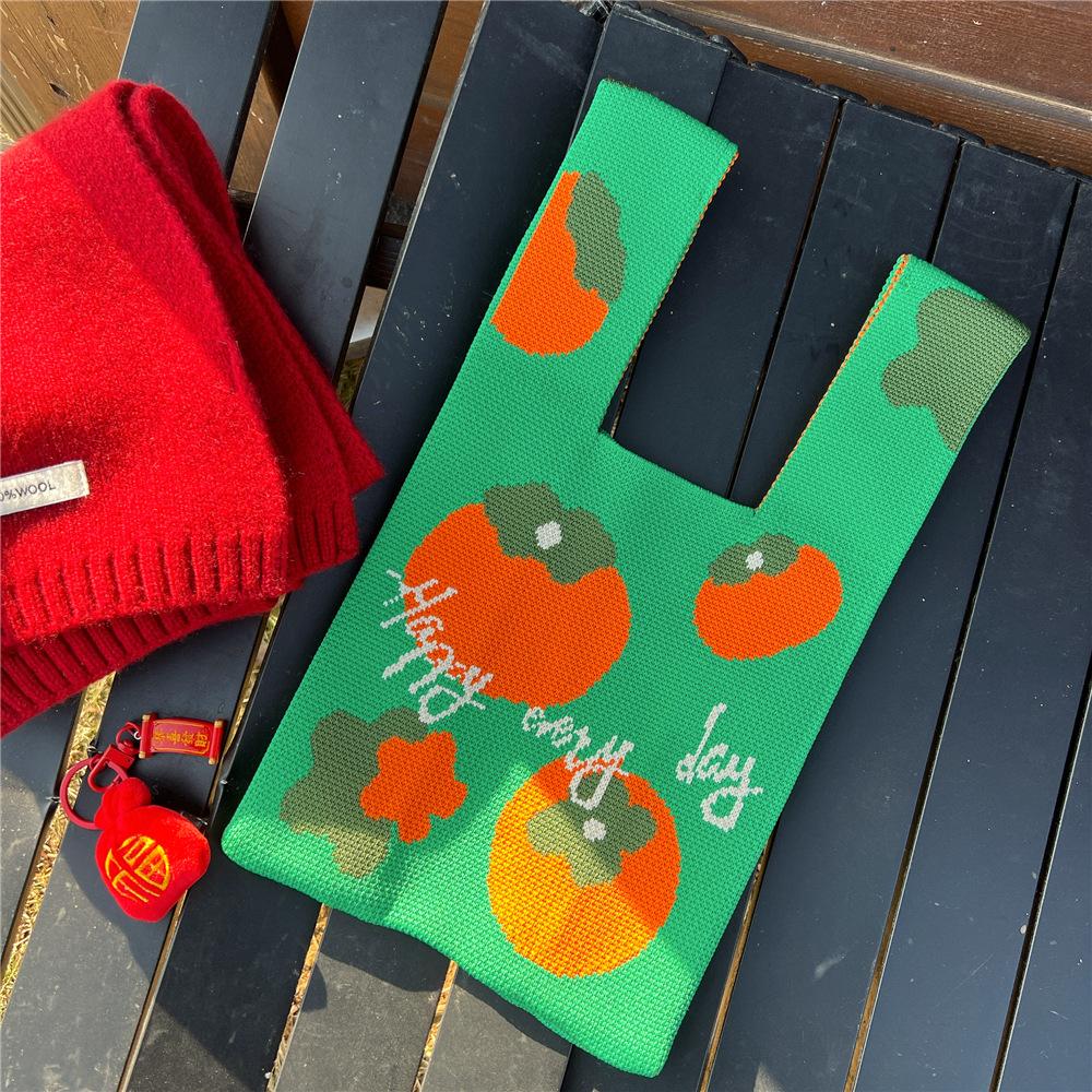 Knitted Mobile Phone Bag For Women In Spring And Autumn Cute Cartoon Versatile One Shoulder Diagonal Cross Bag Travel Coin Purse Small Handbag