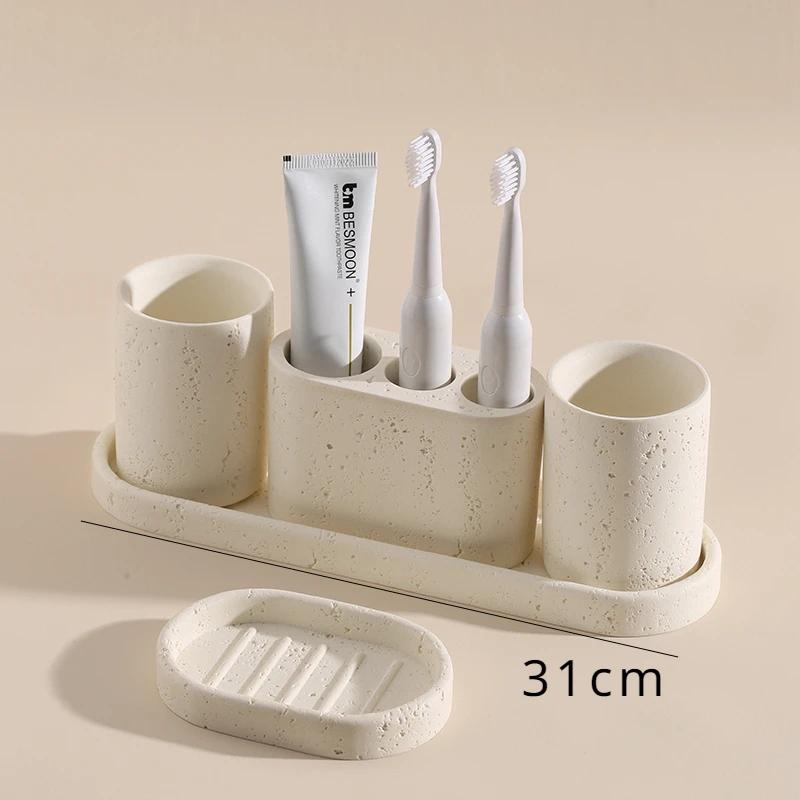 Bathroom Lotion Bottle Toothbrush Holder Tray Toiletry European Home Bathroom Products Hotel Electric Toothbrush Shelf