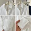 Abiti a maniche lunghe in tinta unita Blusa Mujer Camicetta in cotone primaverile e autunnale con tasche da donna Camicie casual allentate 29531
