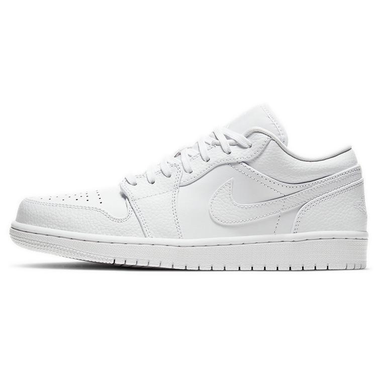New JORDAN 1 Low Triple White Tumbled Leather 553558-130